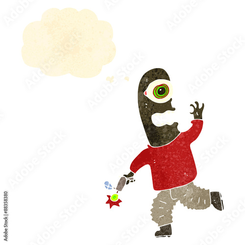 retro cartoon alien man
