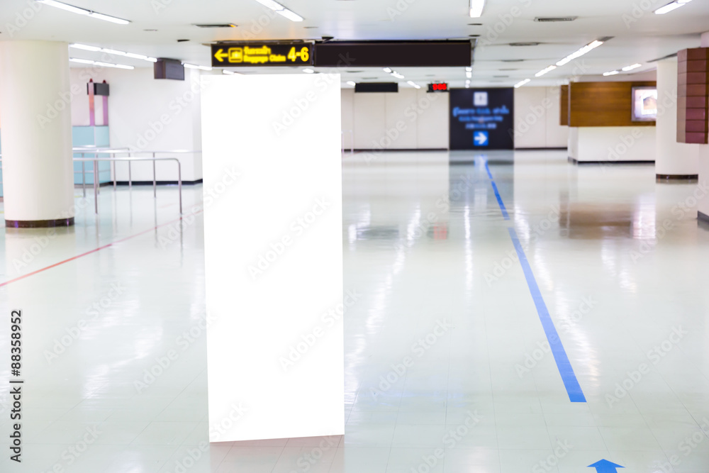 Blank Billboard in airport