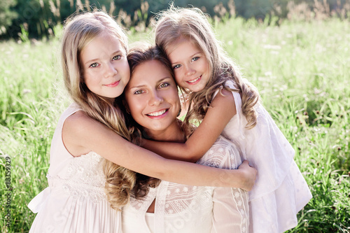 Happy family outdoors