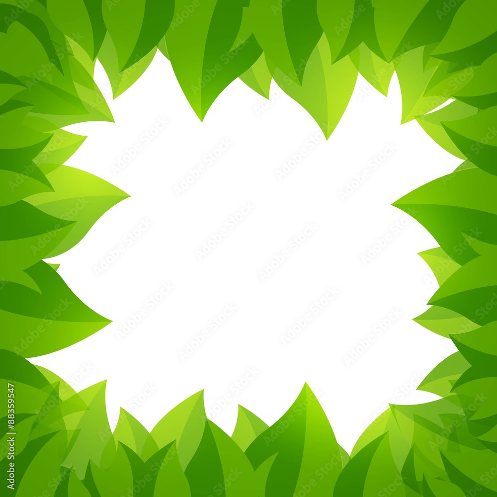 Vector Illustration of a Background with Green Leaves Vector Illustration of a Background with Green Leaves
