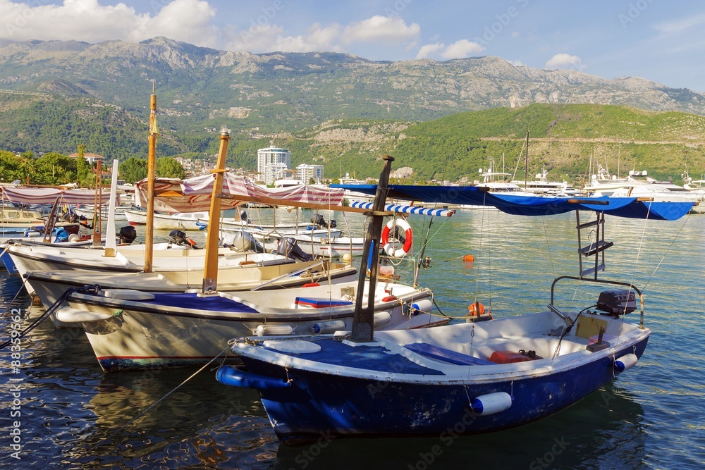 boat on the beach in Budva, Montenegro