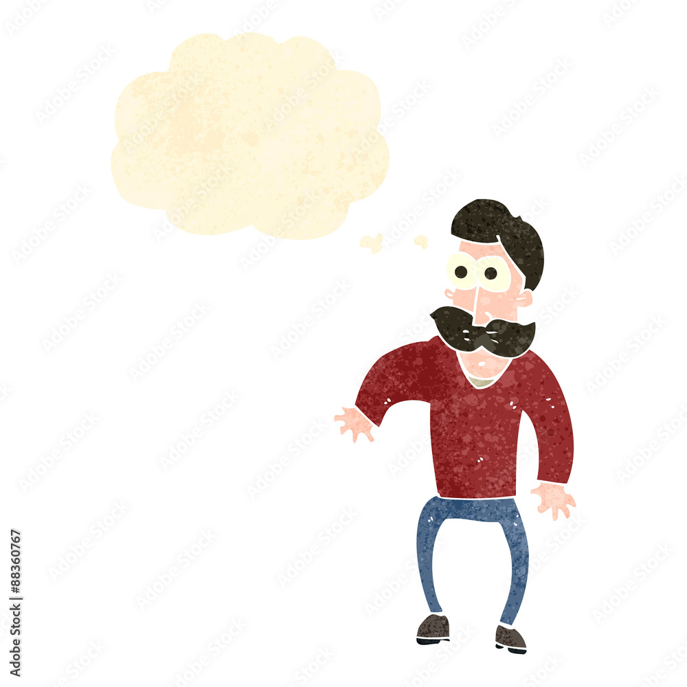 retro cartoon worried man with mustache retro cartoon worried man with mustache