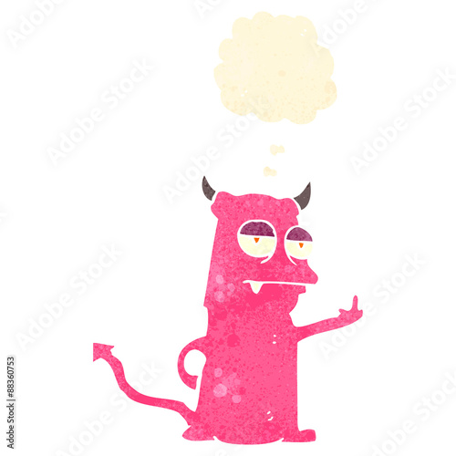 retro cartoon rude little devil