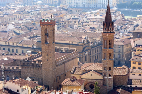 View over Florence from the Duomo, Tower of Bargello, Florence (Firenze), Tuscany photo