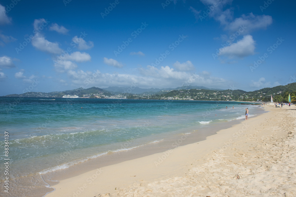 Long sandy beach of Grande Anse, Grenada, Windward Islands Long sandy beach of Grande Anse, Grenada, Windward Islands