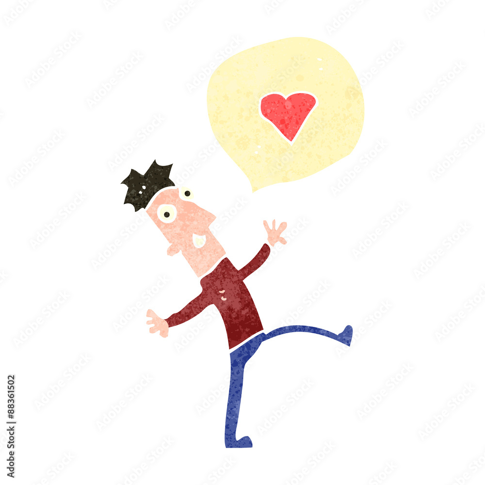 retro cartoon man in love retro cartoon man in love