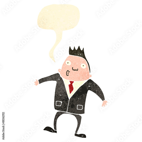 retro cartoon impressed businessman