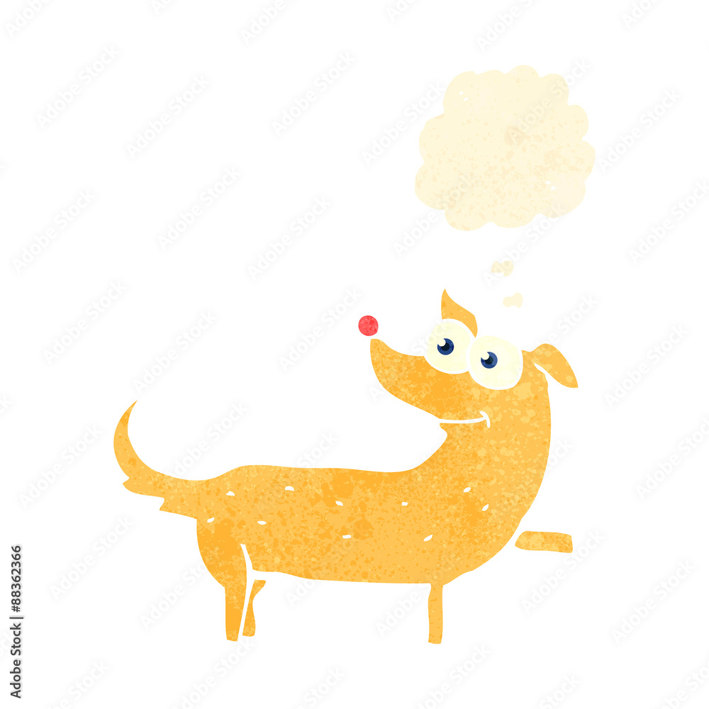 retro cartoon dog with thought bubble retro cartoon dog with thought bubble