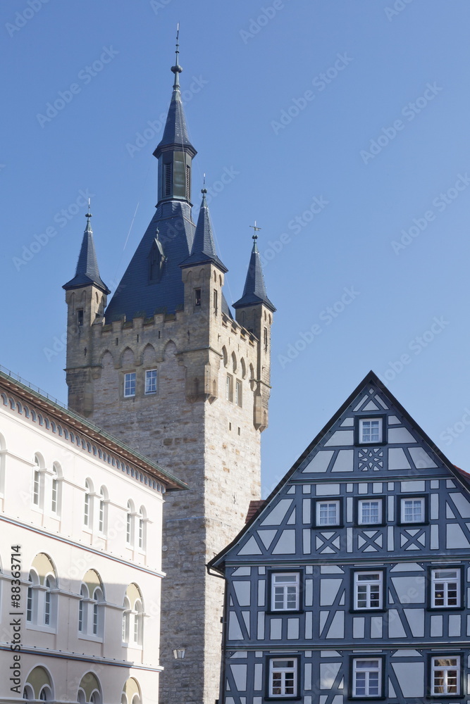Old town with Blauer Turm Tower, Bad Wimpfen, Neckartal Valley, Baden Wurttemberg, Germany Old town with Blauer Turm Tower, Bad Wimpfen, Neckartal Valley, Baden Wurttemberg, Germany