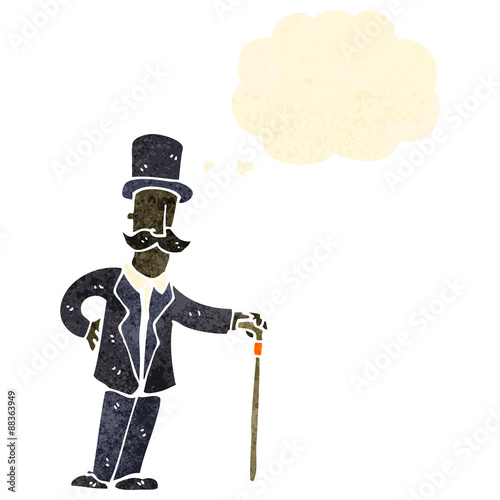 retro cartoon rich man