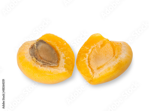apricot fruits isolated on white background
