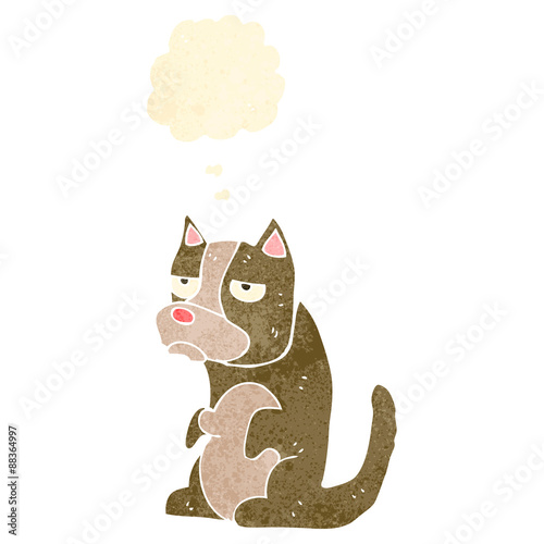 retro cartoon grumpy dog