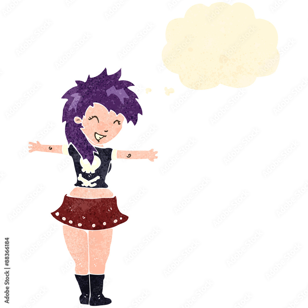 retro cartoon rock girl retro cartoon rock girl