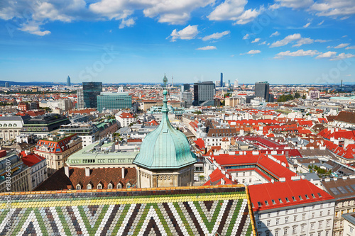 Canvas Print Aerial view of city center of Vienna