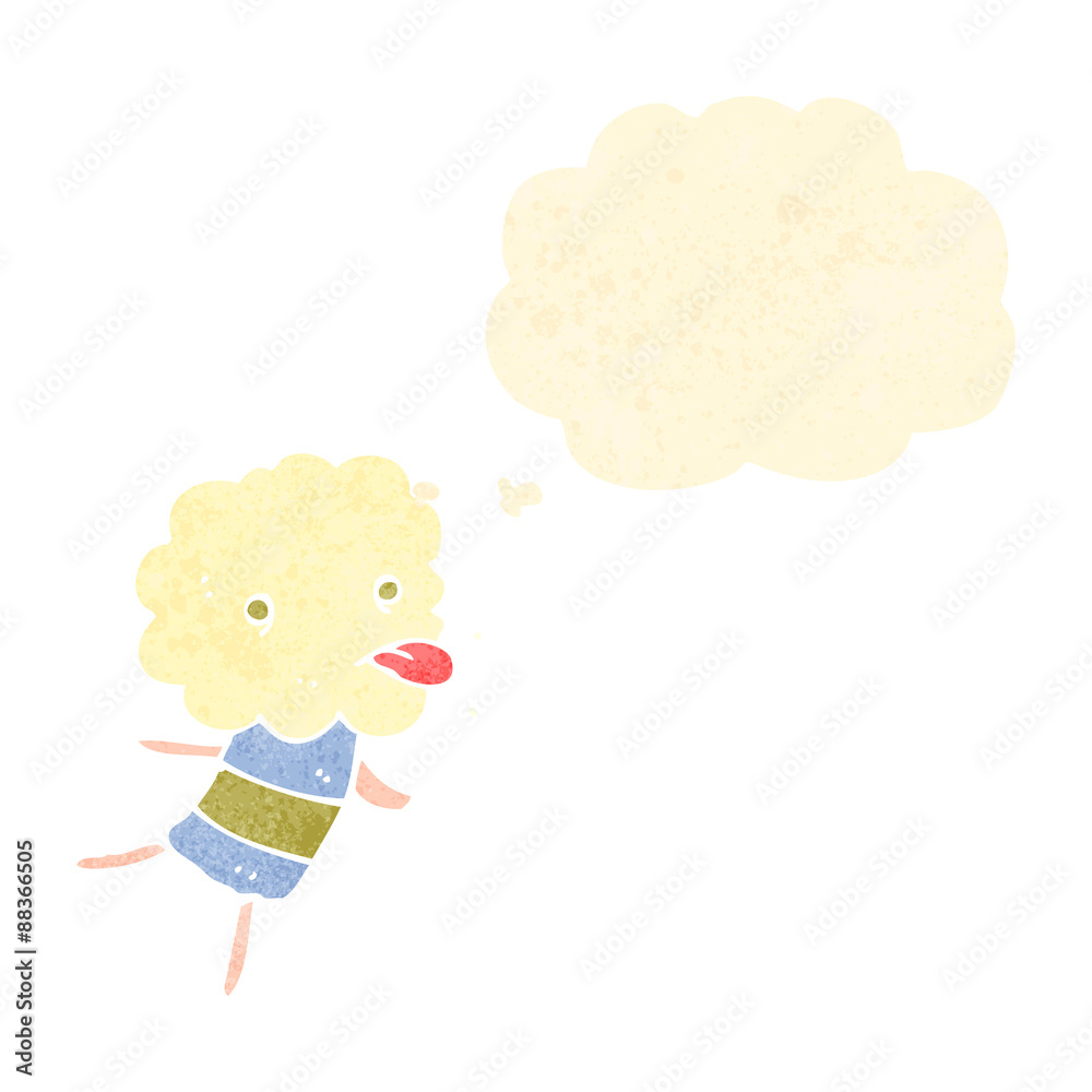 retro cartoon funny little cloud head monster retro cartoon funny little cloud head monster