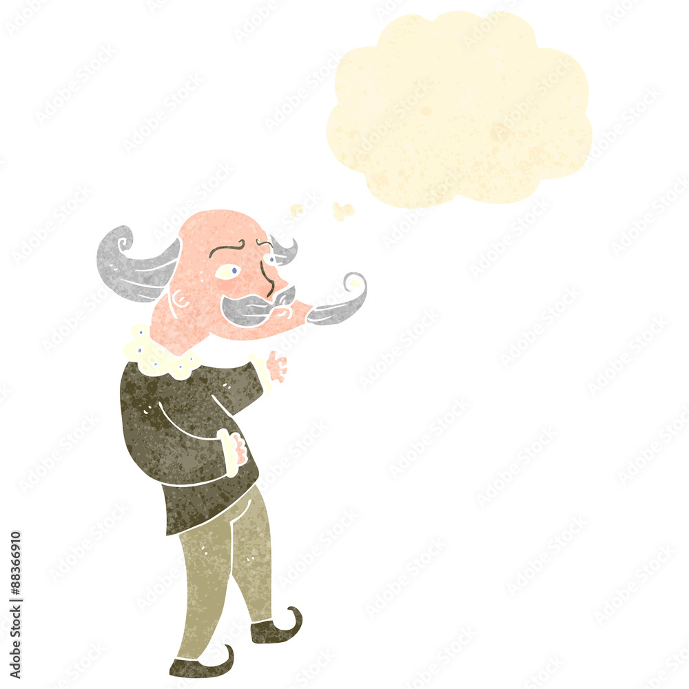 Fototapeta premium retro cartoon shakespeare with thought bubble