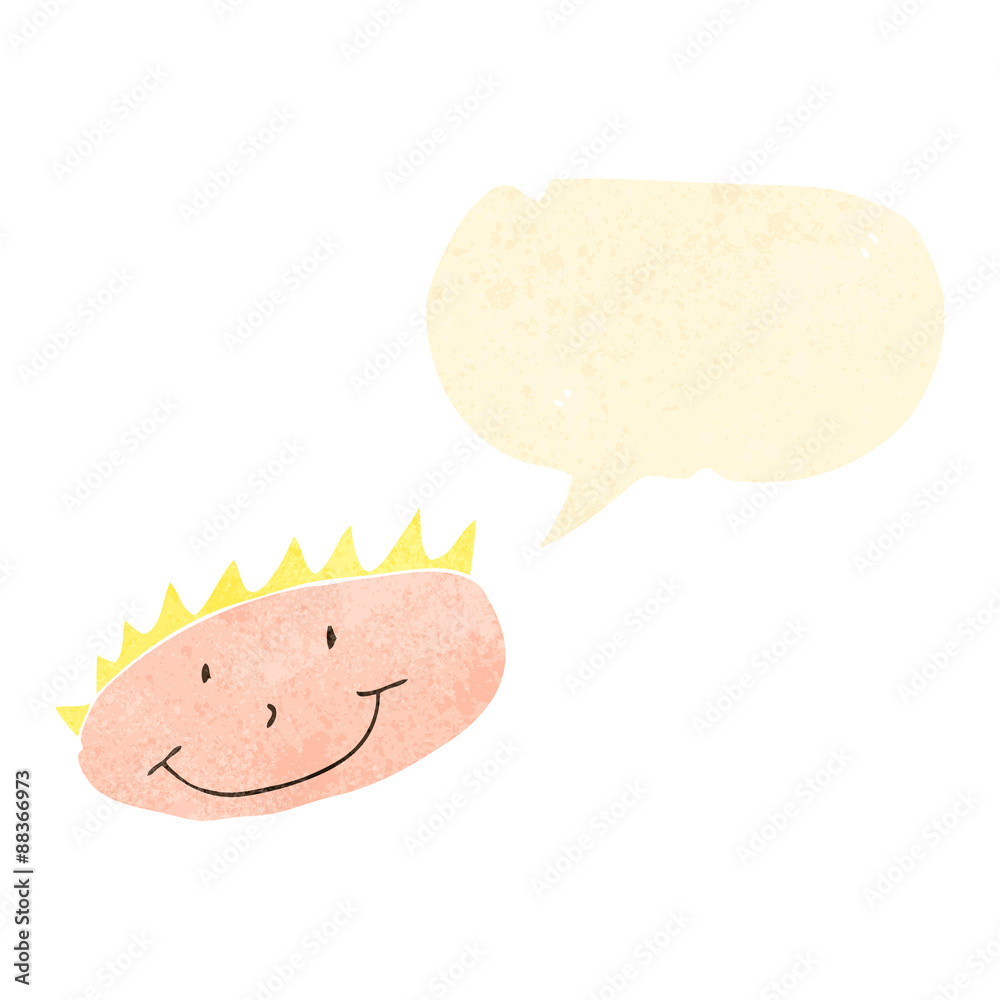 child's drawing of a happy boy with speech bubble child's drawing of a happy boy with speech bubble