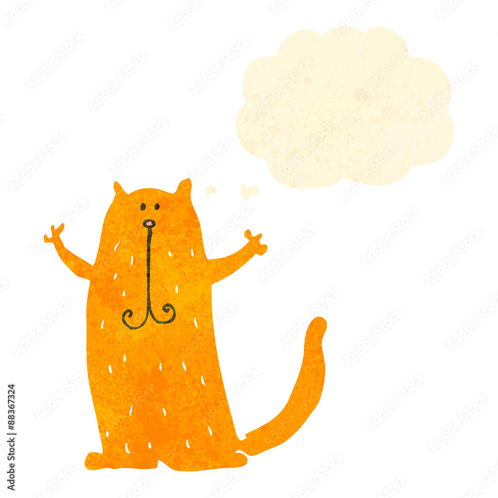 retro cartoon cat with thought bubble retro cartoon cat with thought bubble