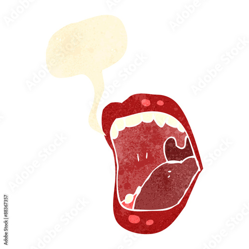 retro cartoon shouting mouth