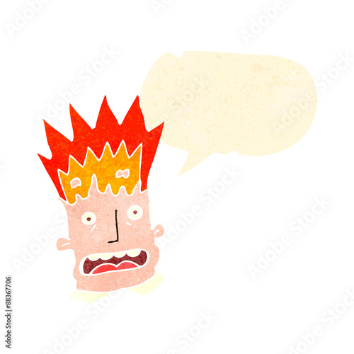retro cartoon man with exploding head