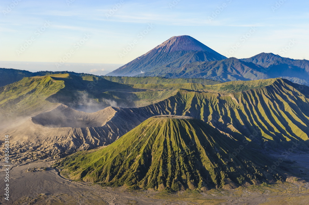 Mount Bromo volcanic crater at sunrise, Bromo Tengger Semeru National Park, Java, Indonesia Mount Bromo volcanic crater at sunrise, Bromo Tengger Semeru National Park, Java, Indonesia