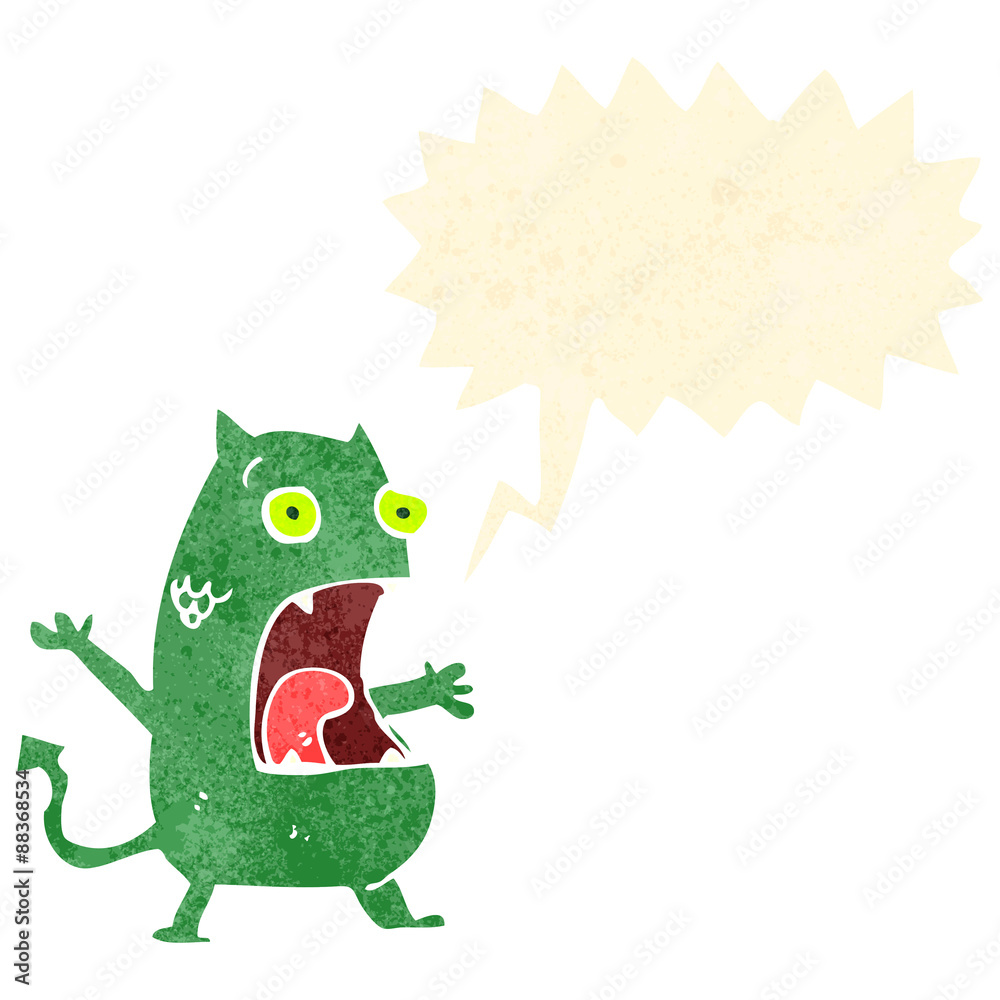 Fototapeta premium retro cartoon shouting little devil