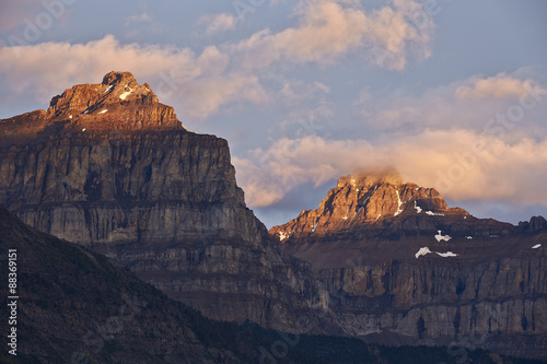 Early light on rugged peaks, Banff National Park, Alberta, Rocky Mountains, Canada #88369151