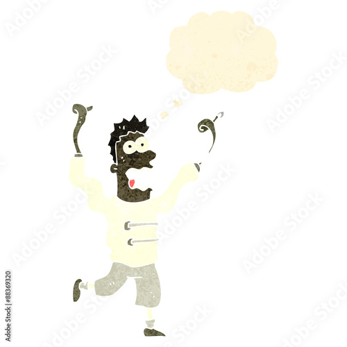 retro cartoon escaped lunatic