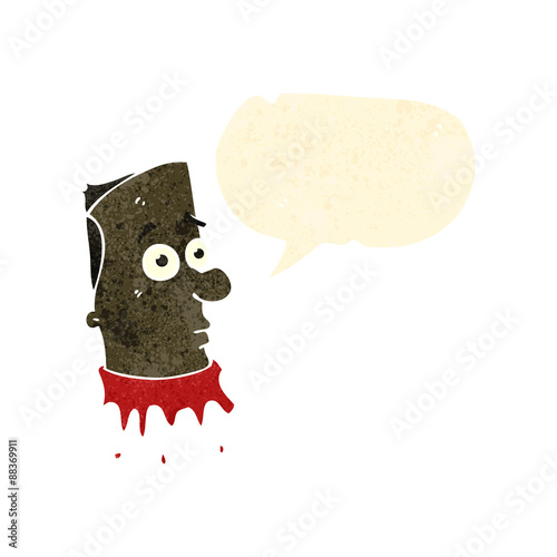 retro cartoon gross severed head