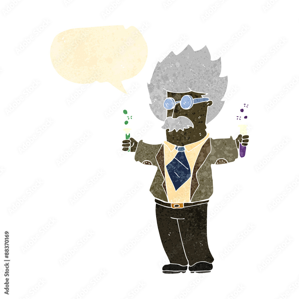 Fototapeta premium retro cartoon genius scientist