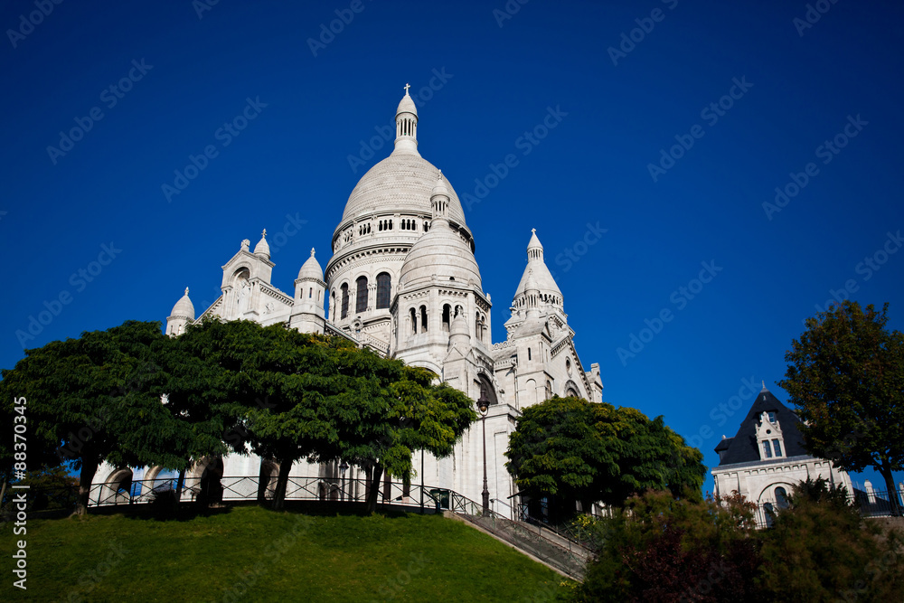 View on Basilique of Sacre Coeur, Montmartre, Paris, France