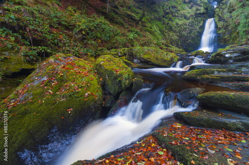 Llanrhaeadr ym Mochnant, Pistyll Rhaeadr Waterfalls, Berwyn Mountains, Powys, Wales  photo