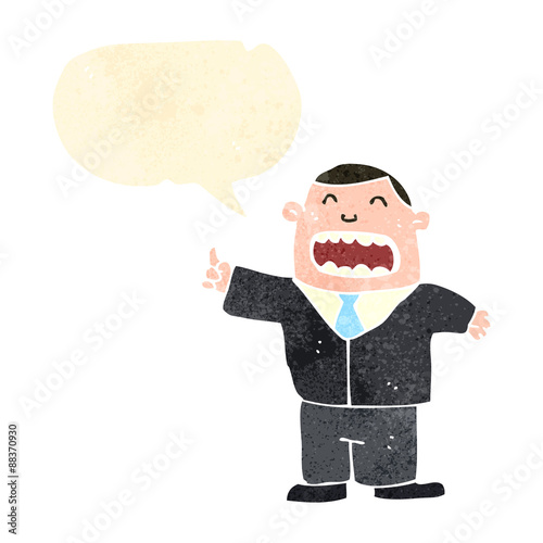 retro cartoon boss shouting orders