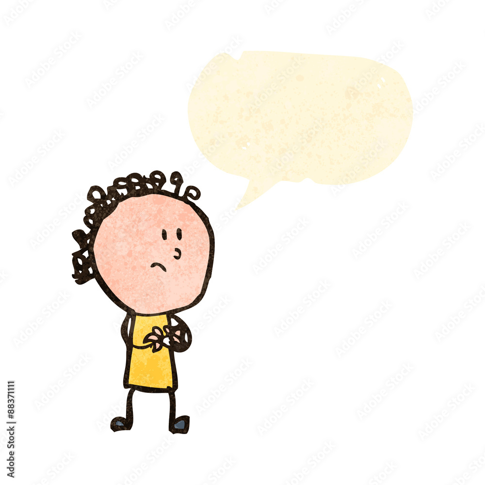 retro cartoon nervous doodle woman retro cartoon nervous doodle woman