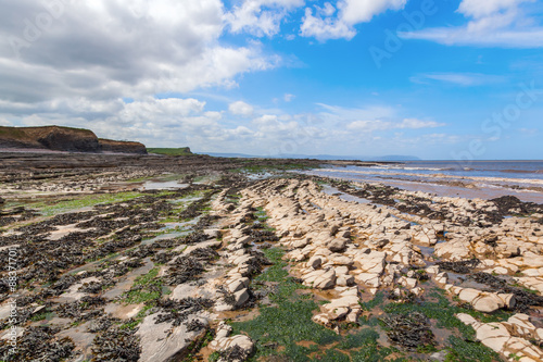 fossilienreiche Küstenlandschaft an der englischen Westküste bei Kilve, Somerset