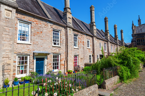 Photos alte Häuser in Vicars Close in Wells, Somerset, England