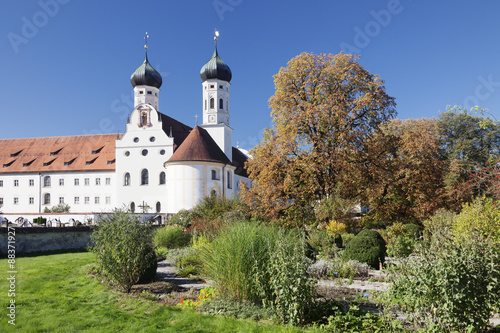 Benedictine Abbey and church, Benediktbeuren, Bad Toelz Wolfratshausen, Upper Bavaria, Bavaria, Germany photo