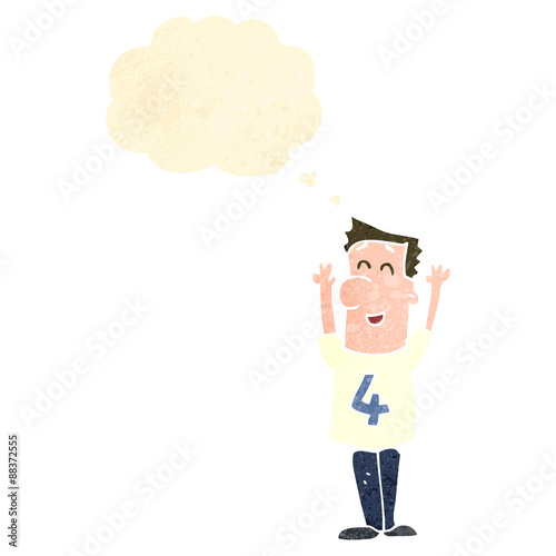 Wallpaper Mural retro cartoon man wearing shirt number four Torontodigital.ca