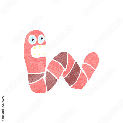 retro cartoon earth worm