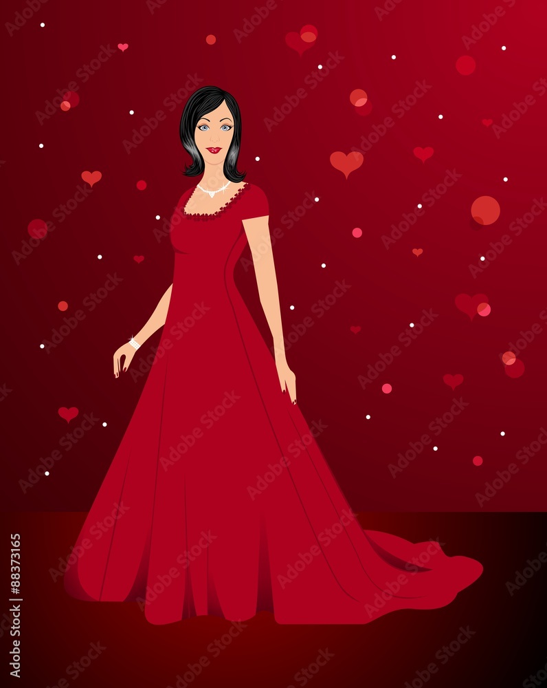 Beautiful sexy woman in red dress Beautiful sexy woman in red dress