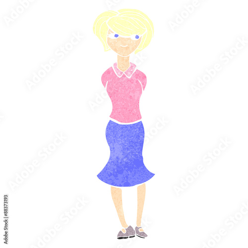 retro cartoon blond woman