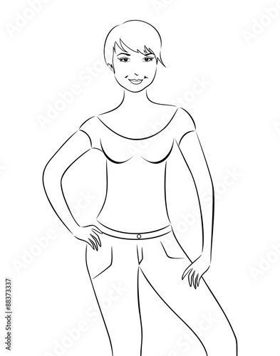 pretty girl isolated on white background
