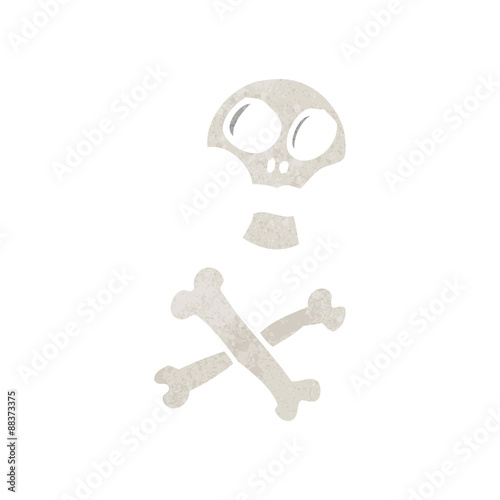 retro cartoon skull and crossbones symbol