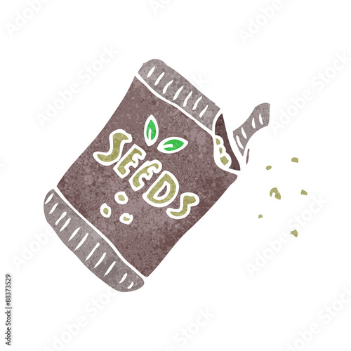 retro cartoon seed packet