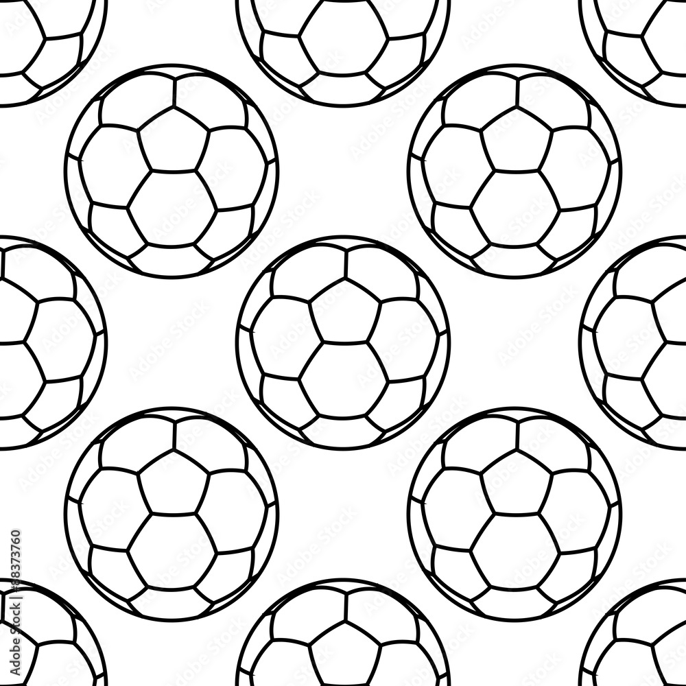 Football or soccer balls outlines seamless pattern Football or soccer balls outlines seamless pattern