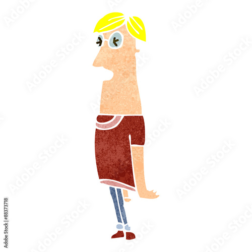 retro cartoon blond man