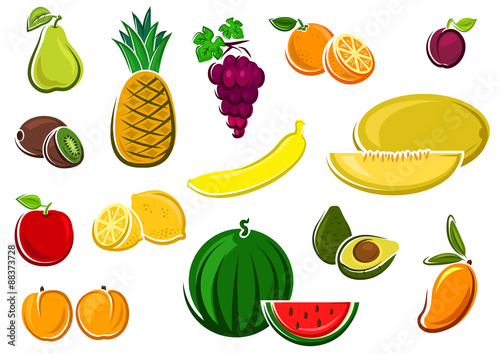 Juicy healthy fresh isolated fruits