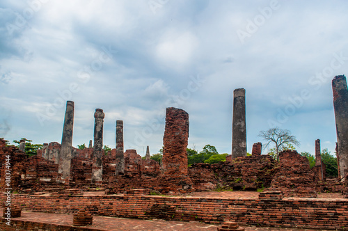 The ruin temple in ayutthaya / The ruin temple in ayutthaya province thailand