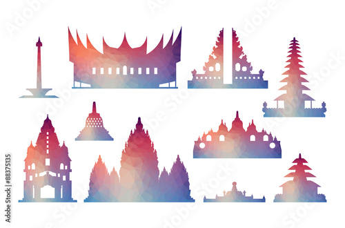 Indonesia Travel Icons.