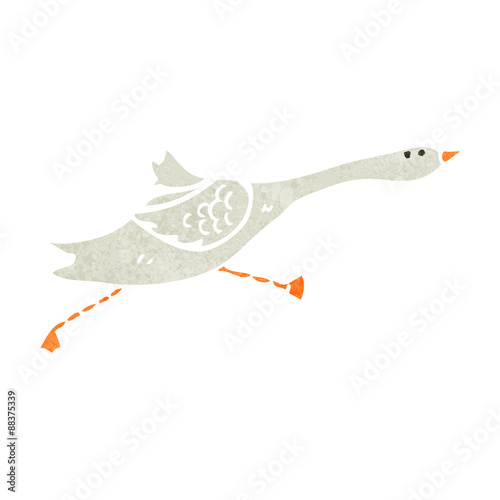 retro cartoon running goose